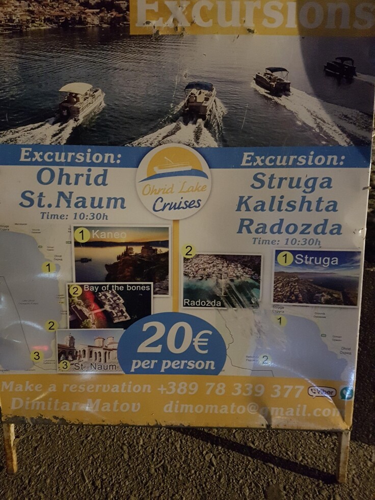 escursione catamarano lago ohrid
