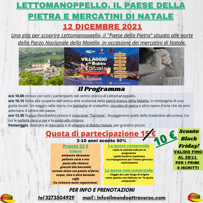 Il programma della gita