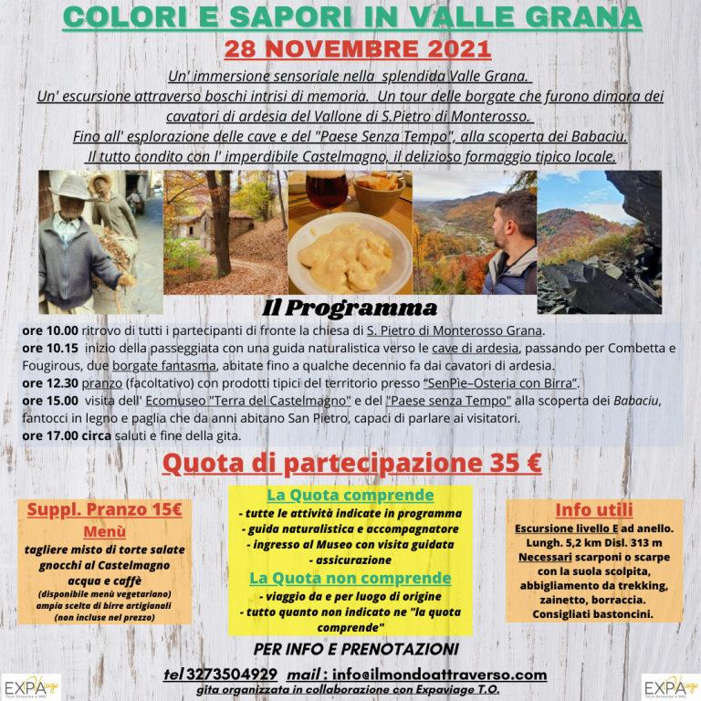Gita in Valle Grana - il programma