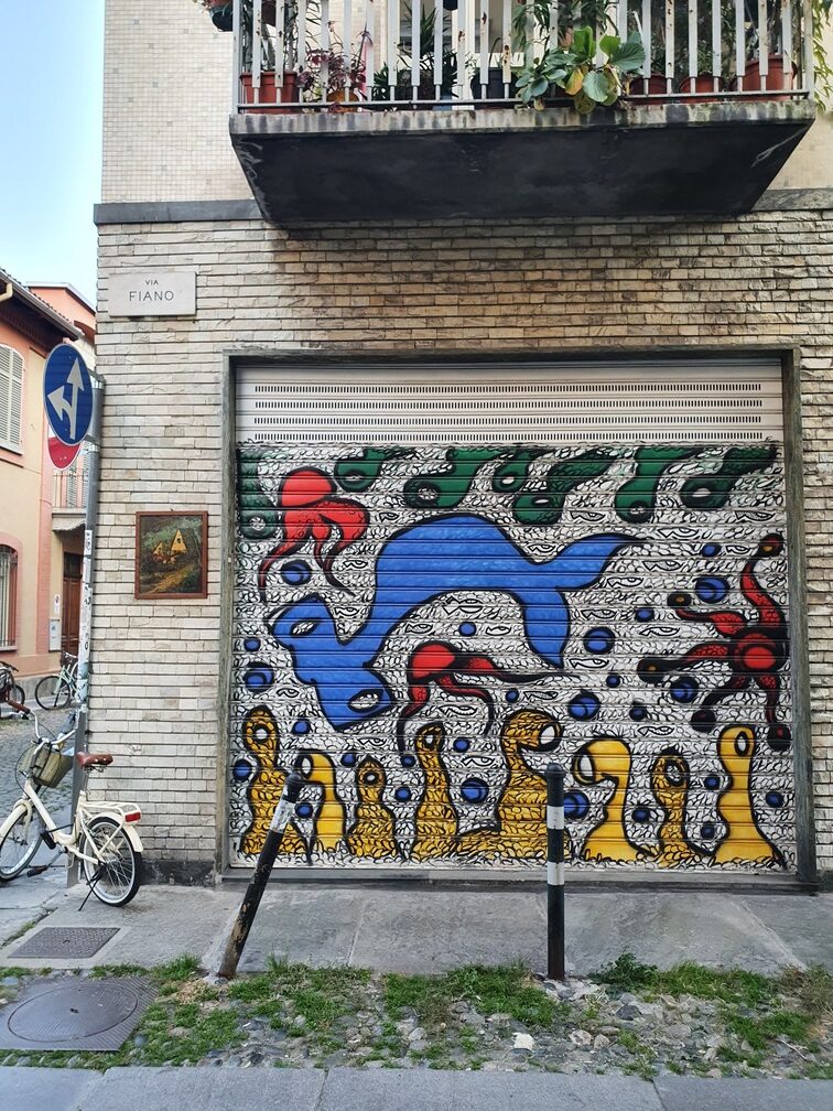 mau musei di torino garage murale bicicletta
