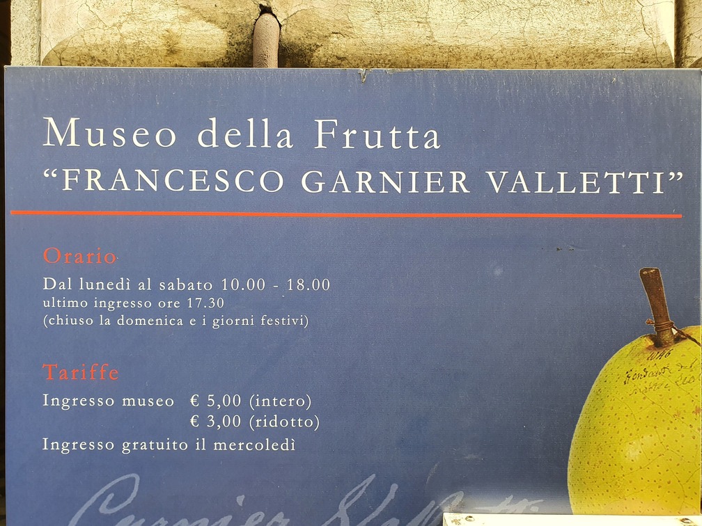 museo della frutta musei di torino orari tariffe